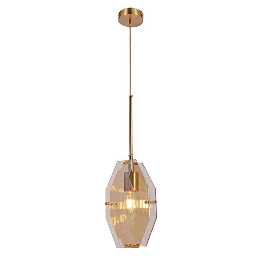 Suspension design LED aux formes géométriques en verre Luxury - vue 6 sur 6