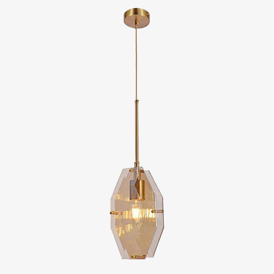 Suspension design LED aux formes géométriques en verre Luxury