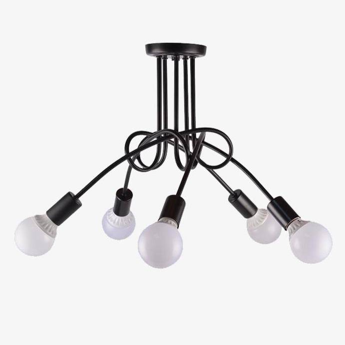 Plafonnier design LED en métal avec plusieurs points lumineux