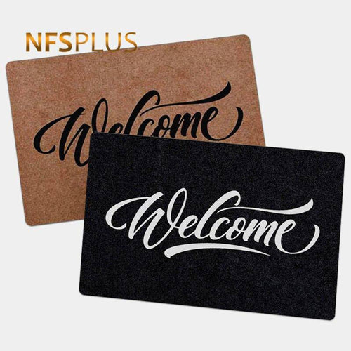 Paillasson rectangle welcome en fibre de polyester