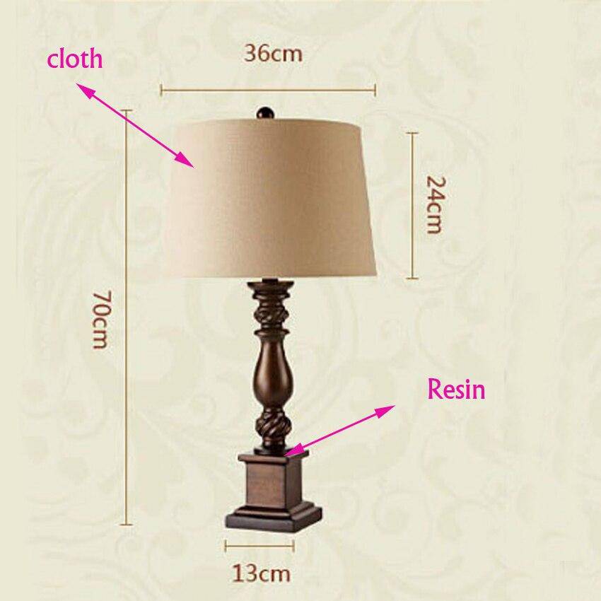 Lampe à poser de chevet en résine et abat-jour en tissu American - vue 4 sur 4