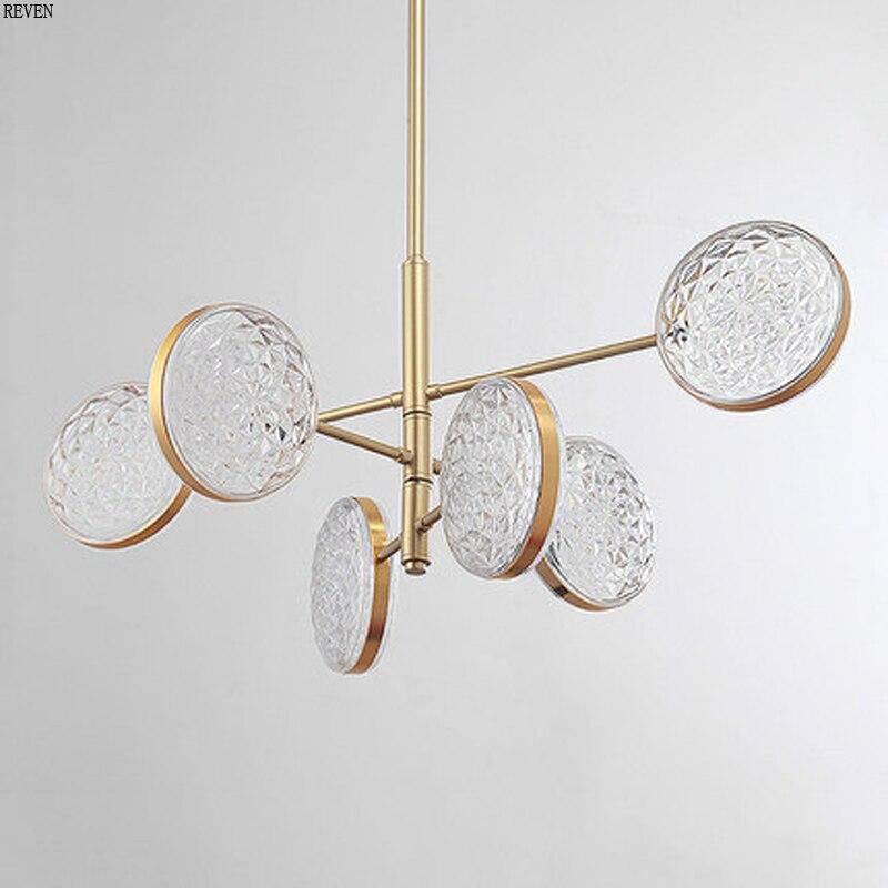 Lustre design doré à branches et lampes Luxury - vue 5 sur 5