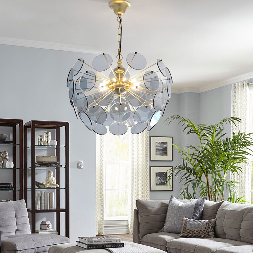 Lustre moderne en forme de dent de lion en verre Nahia - vue 4 sur 9