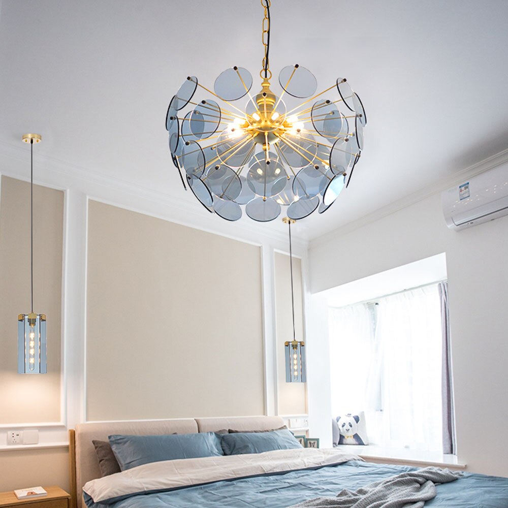 Lustre moderne en forme de dent de lion en verre Nahia - vue 5 sur 9