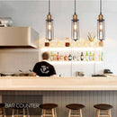 Suspension industriel LED en métal avec cage style rétro