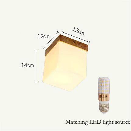 Plafonnier moderne à LED en bois style scandinave Square - vue 5 sur 8