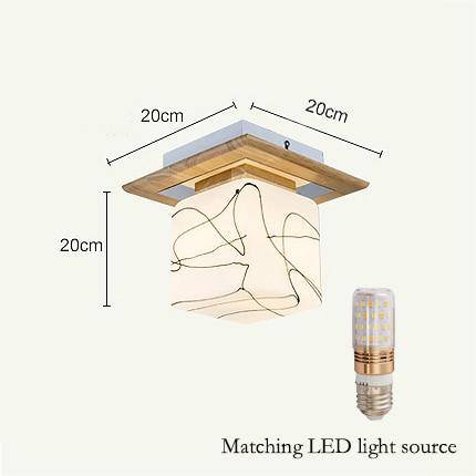 Plafonnier moderne à LED en bois style scandinave Square - vue 2 sur 8