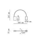 Applique murale design LED en cylindre métal doré Sconce
