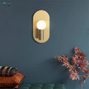 Applique murale design LED en métal arrondi doré Sconce