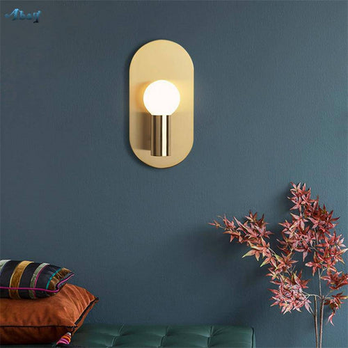 Applique murale design LED en métal arrondi doré Sconce