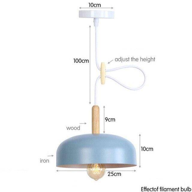 Suspension design LED en métal avec abat-jour arrondi Loft - vue 6 sur 6