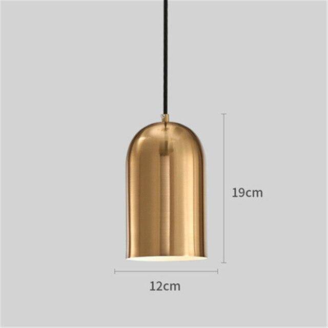 Suspension design LED avec cylindre doré arrondi Loft - vue 4 sur 5