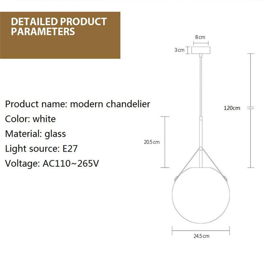 Suspension design LED avec boule en verre style Hang - vue 6 sur 5