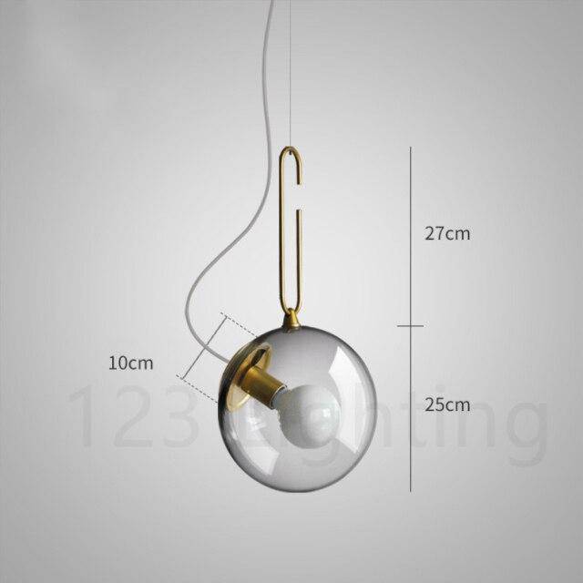 Suspension design à LED boule en verre et métal Light - vue 6 sur 6