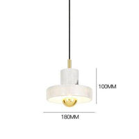Suspension design LED arrondie dorée et cylindre blanc