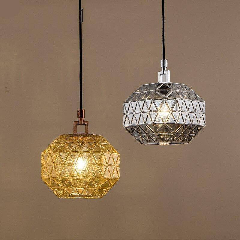 Suspension rétro LED en verre aux motifs Luxury - vue 4 sur 5