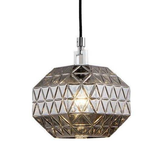 Suspension rétro LED en verre aux motifs Luxury - vue 5 sur 5