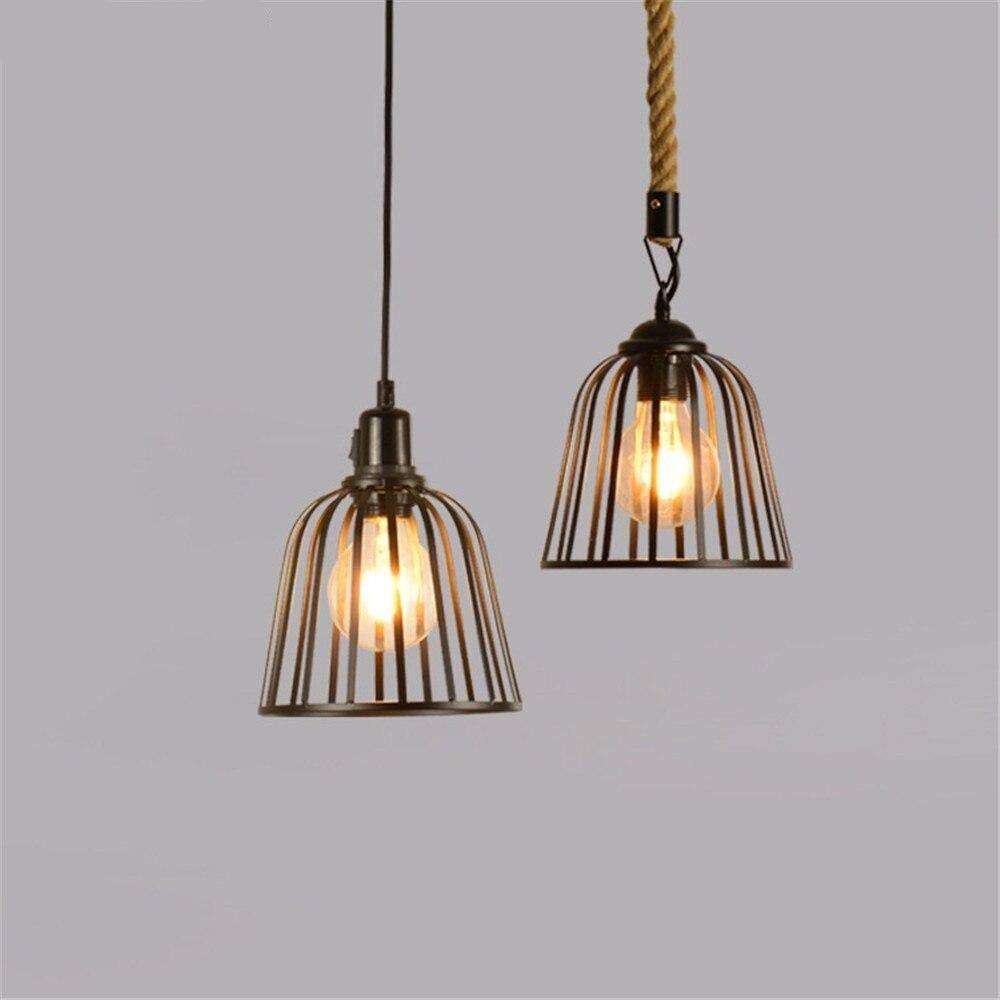 Suspension rétro LED style cage en métal Hang - vue 2 sur 8