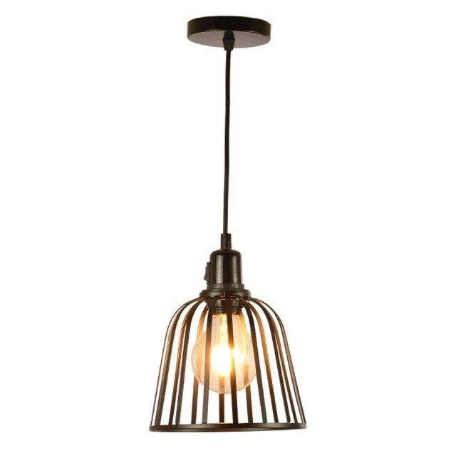 Suspension rétro LED style cage en métal Hang - vue 8 sur 8