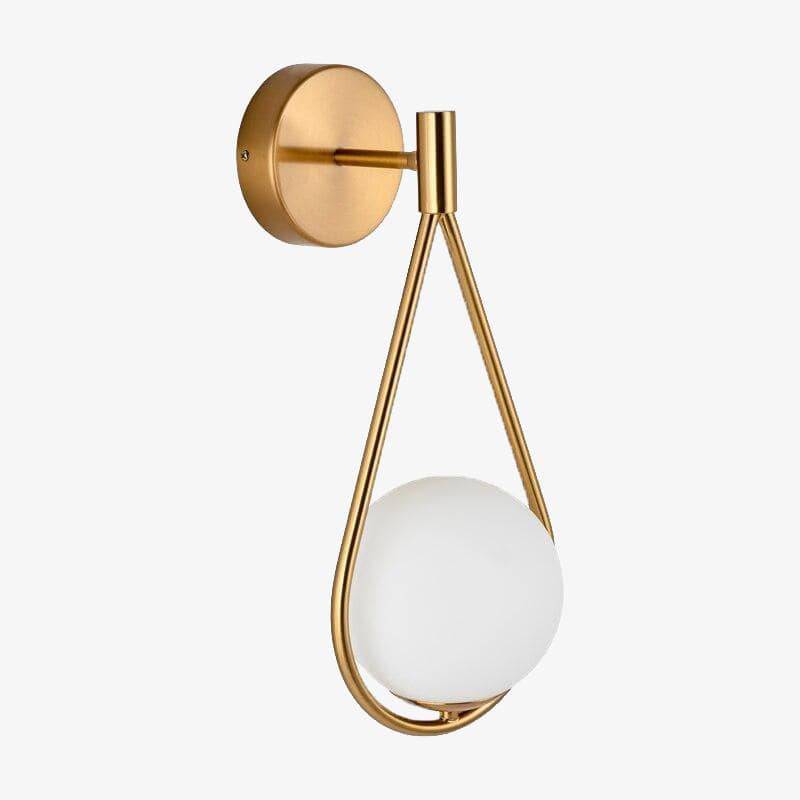 Applique murale design LED doré avec boule blanche Sconce