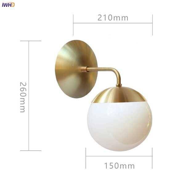 Applique murale moderne LED en métal avec boule en verre Light - vue 9 sur 9
