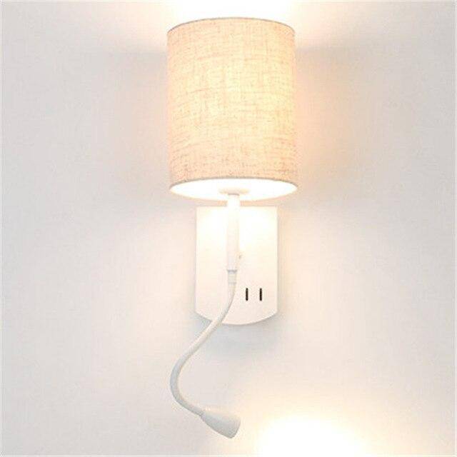 Applique murale LED vintage avec abat-jour et liseuse