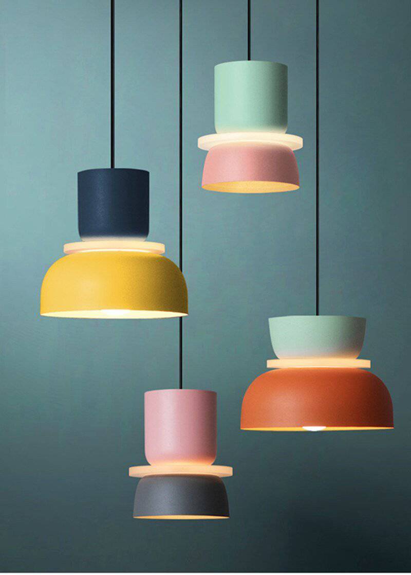 Suspension design arrondi coloré en métal Modern - vue 17 sur 18
