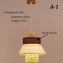 Suspension en rotin LED avec abat-jour triangulaire style japonais