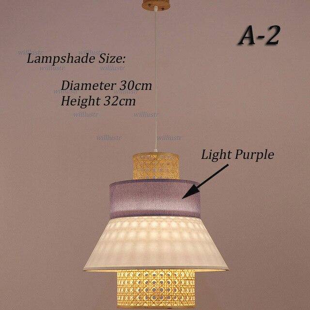 Suspension en rotin LED avec abat-jour triangulaire style japonais - vue 9 sur 11