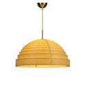Suspension LED avec abat-jour arrondi en tissu style japonais