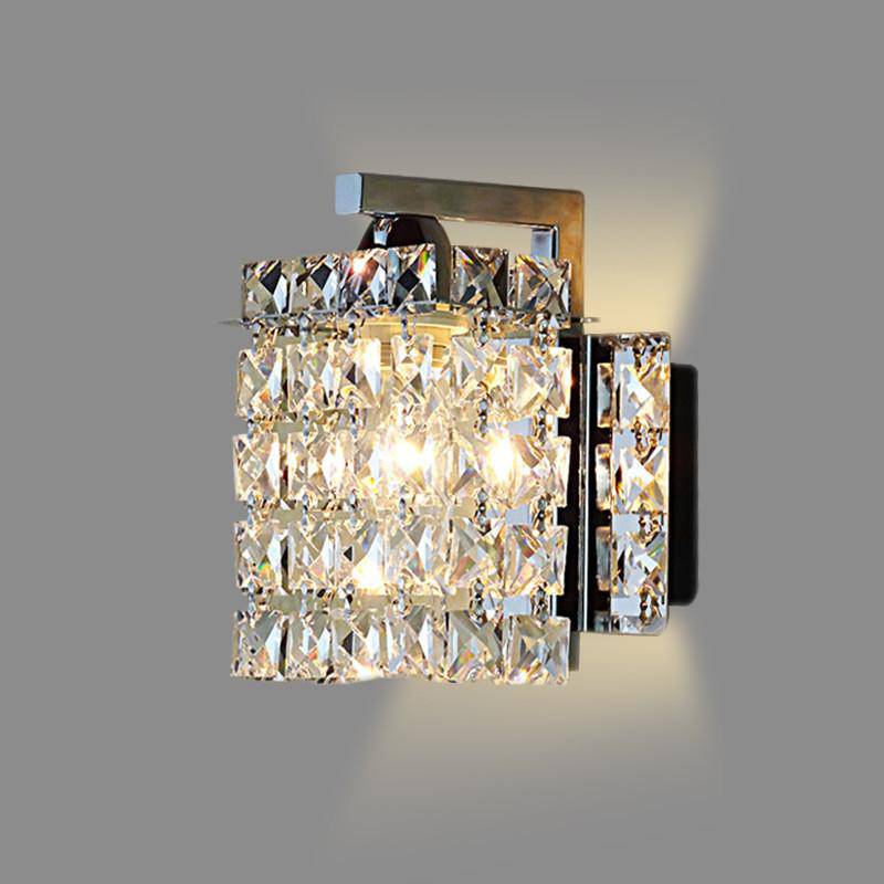 Applique murale LED à cristal et chromée - vue 2 sur 3