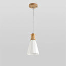 Suspension design en cône en bois à LED style japonais