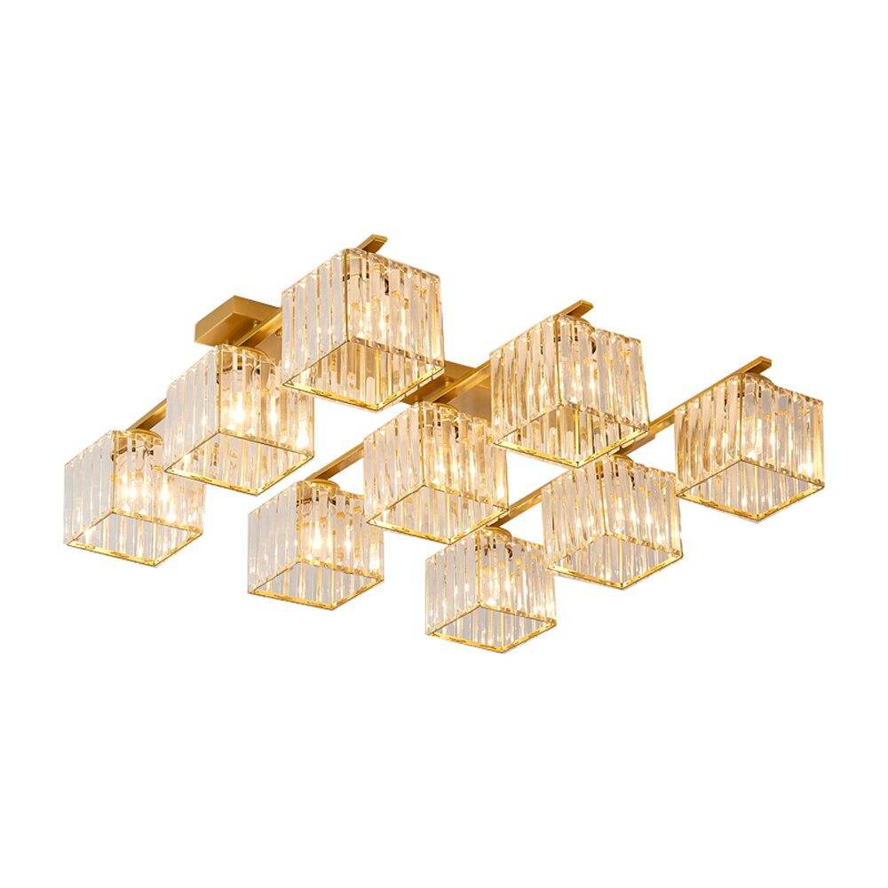 Plafonnier design LED avec plusieurs abat-jours en verre cristal Time - vue 3 sur 3