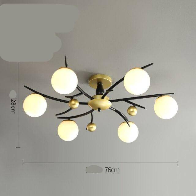 Plafonnier design à LED en métal avec plusieurs boules en verre Loft - vue 6 sur 8