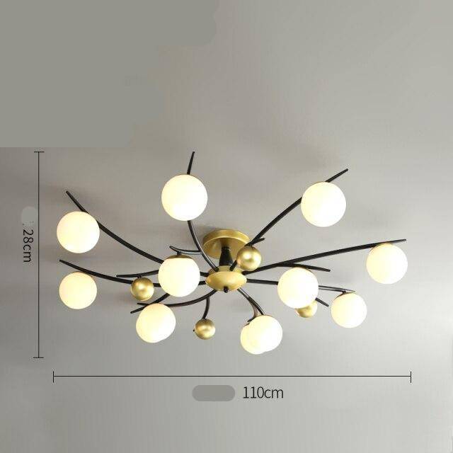 Plafonnier design à LED en métal avec plusieurs boules en verre Loft - vue 8 sur 8