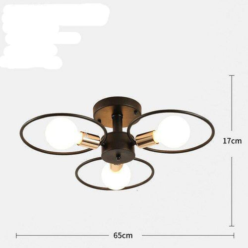 Plafonnier LED avec plusieurs cercles en métal