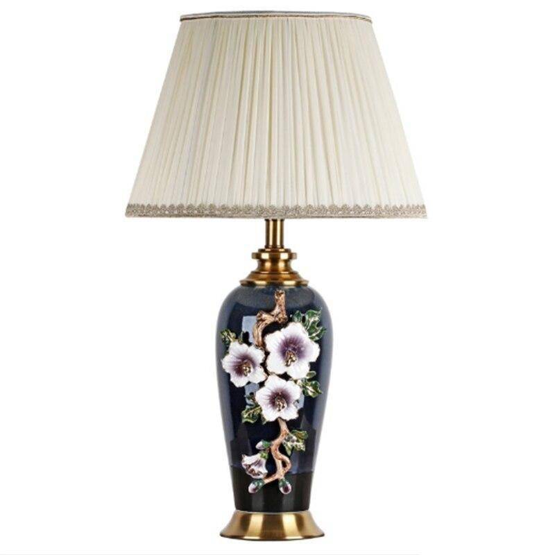 Lampe à poser LED en céramique noire avec abat-jour colorée style Japonais - vue 4 sur 5