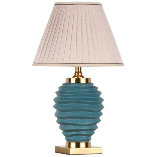 Lampe à poser LED en céramique à vagues Dohia