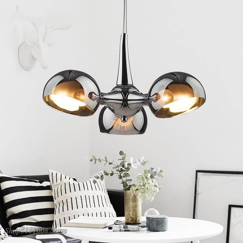 Suspension design LED avec abat-jour arrondi en verre Rui - vue 3 sur 3
