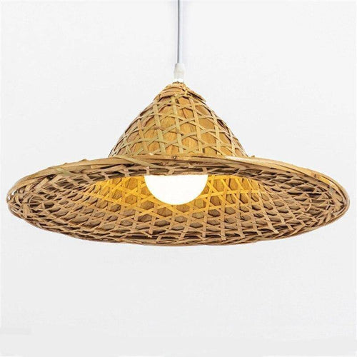 Suspension en rotin LED abat-jour style rustique