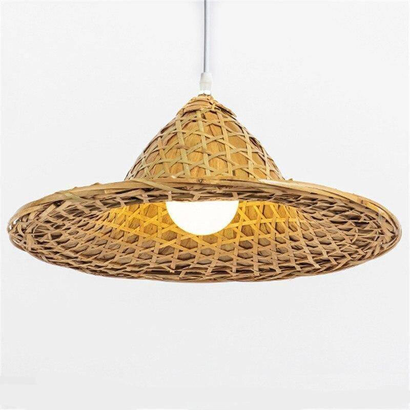 Suspension en rotin LED abat-jour style rustique - vue 5 sur 5