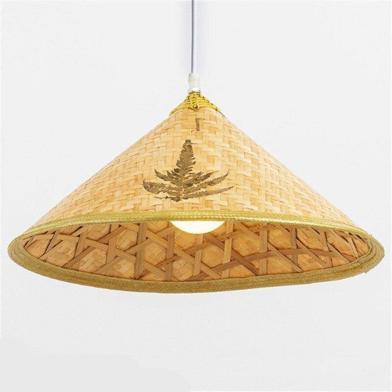 Suspension en rotin LED abat-jour style rustique - vue 4 sur 5
