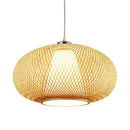 Suspension en bambou design en boule ovale