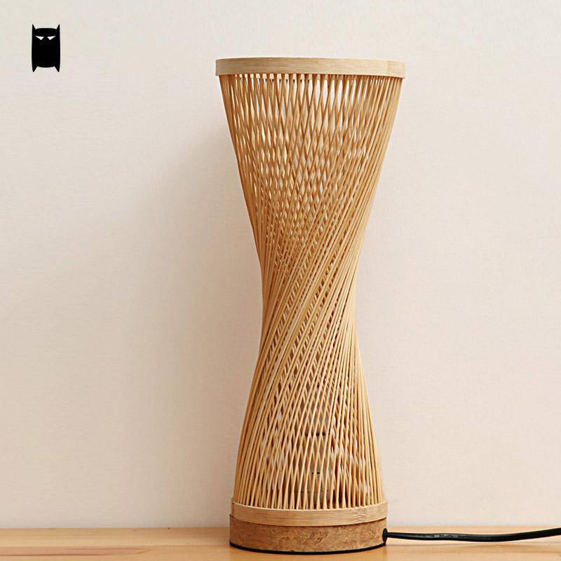 Lampe de chevet en bamboo style japonais - vue 5 sur 7