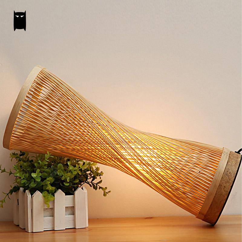 Lampe de chevet en bamboo style japonais - vue 4 sur 7