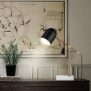 Lampe à poser design LED en marbre avec abat-jour arrondi noir