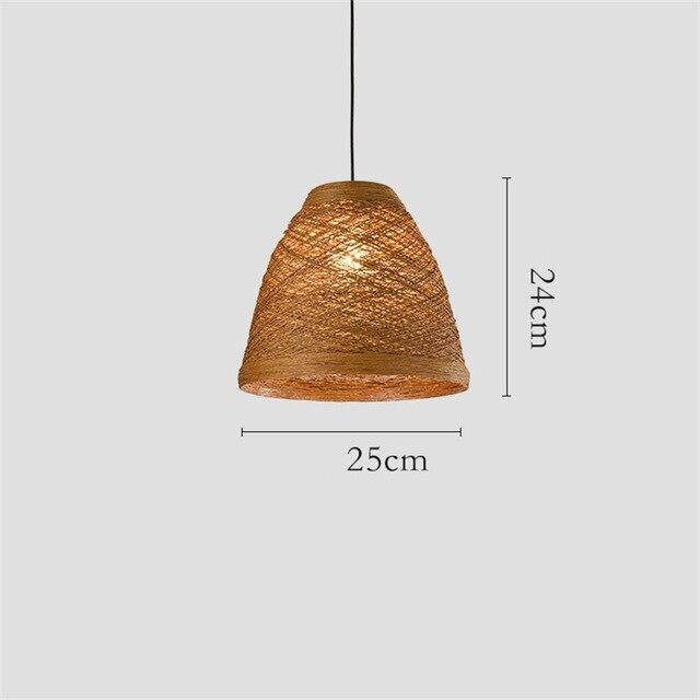Suspension en rotin LED colorée style Farm - vue 11 sur 11