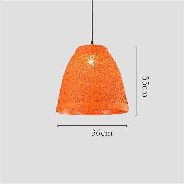 Suspension en rotin LED colorée style Farm - vue 9 sur 11