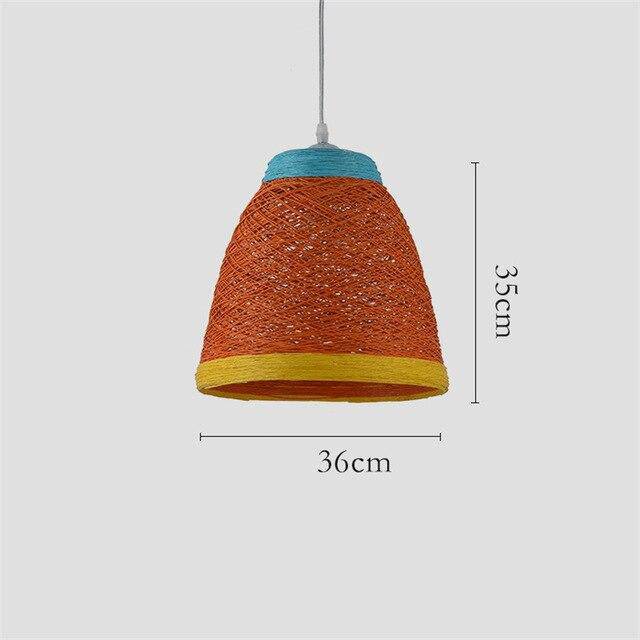 Suspension en rotin LED colorée style Farm - vue 7 sur 11