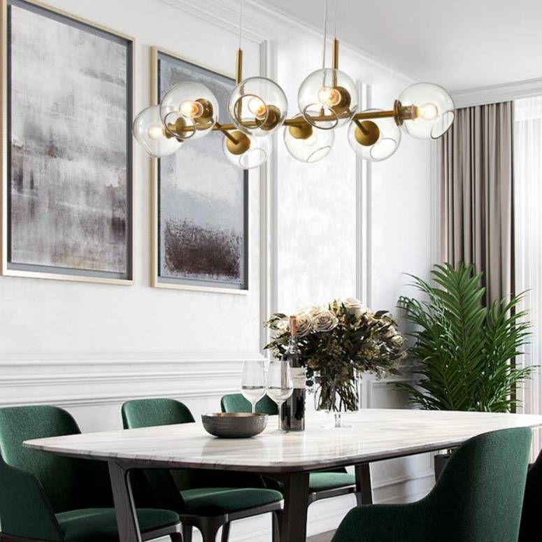 Lustre design avec verre en boule de verre Creative - vue 4 sur 5